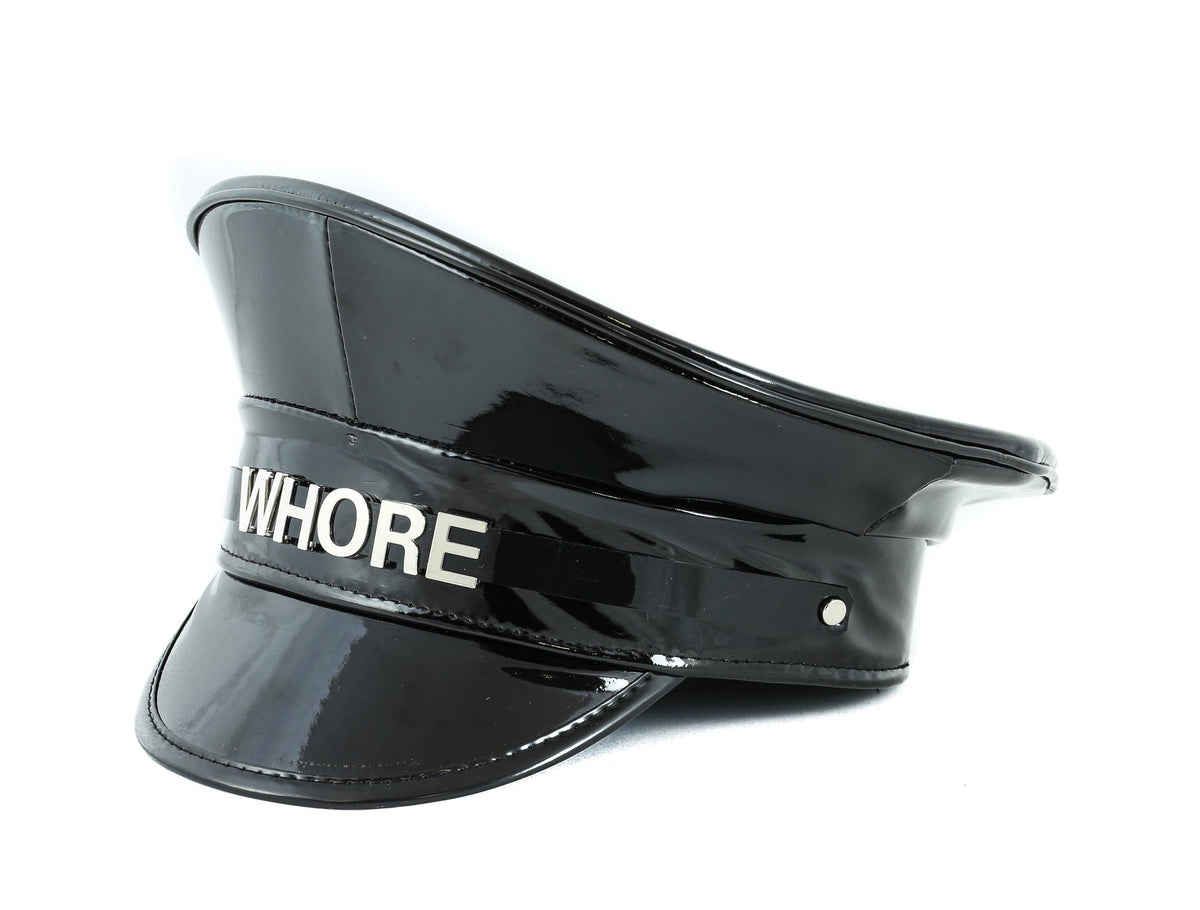 FUNK PLUS PATENT CAPTAIN HAT WITH STEEL WORDING