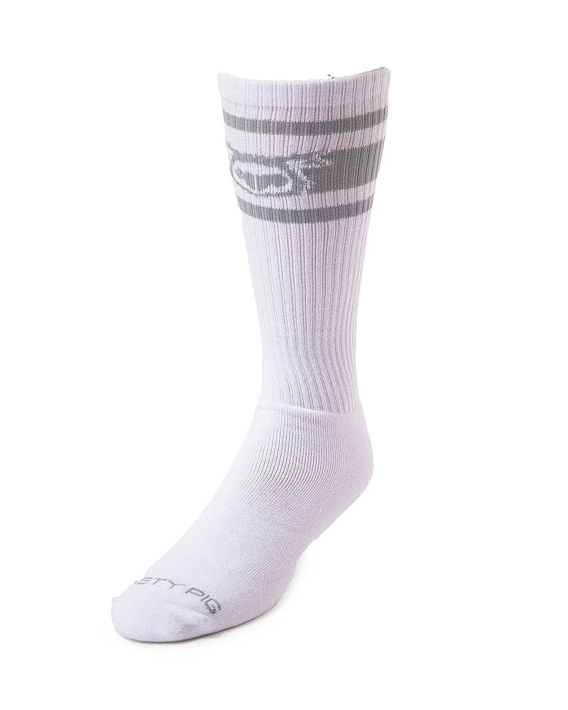 NASTY PIG HOOKD UP SOCKS WHITE/ GREY
