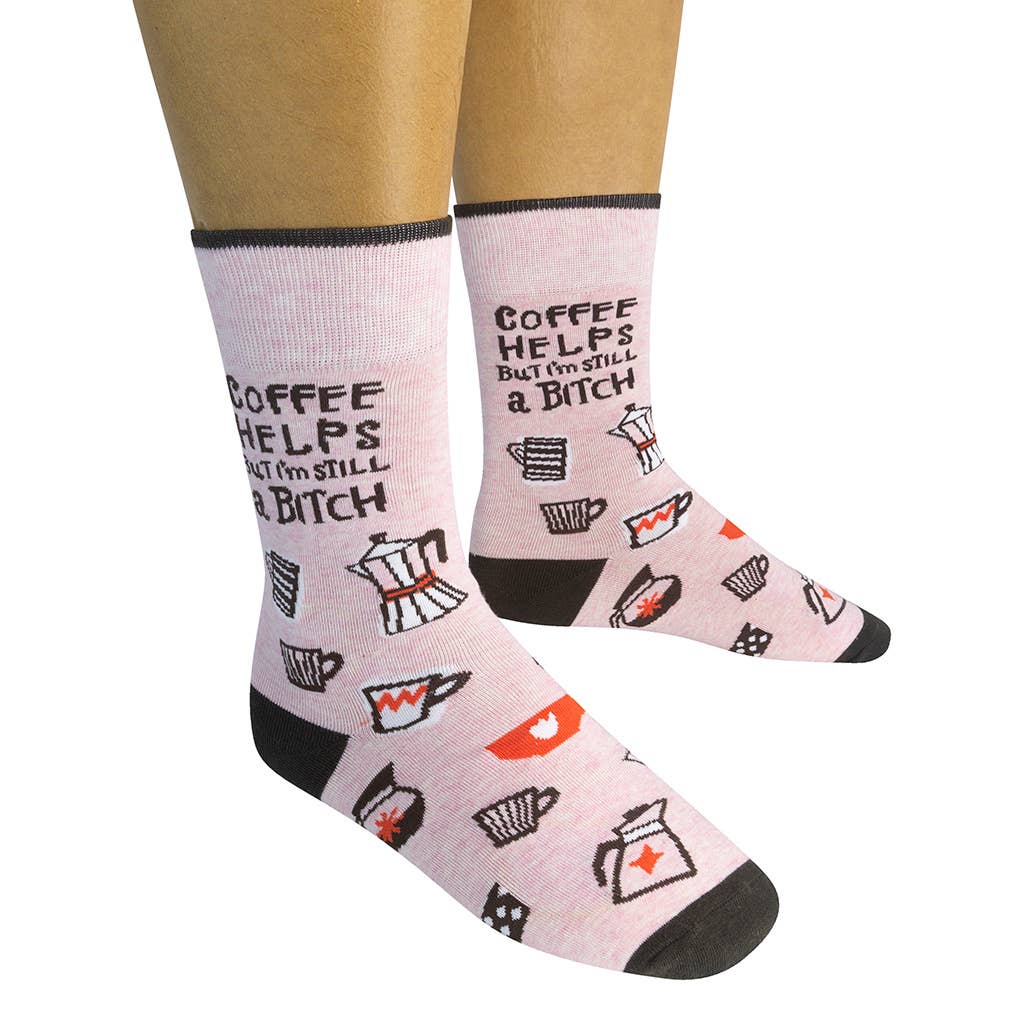 Funatic Coffee Helps But I'm Still A Bitch Socks
