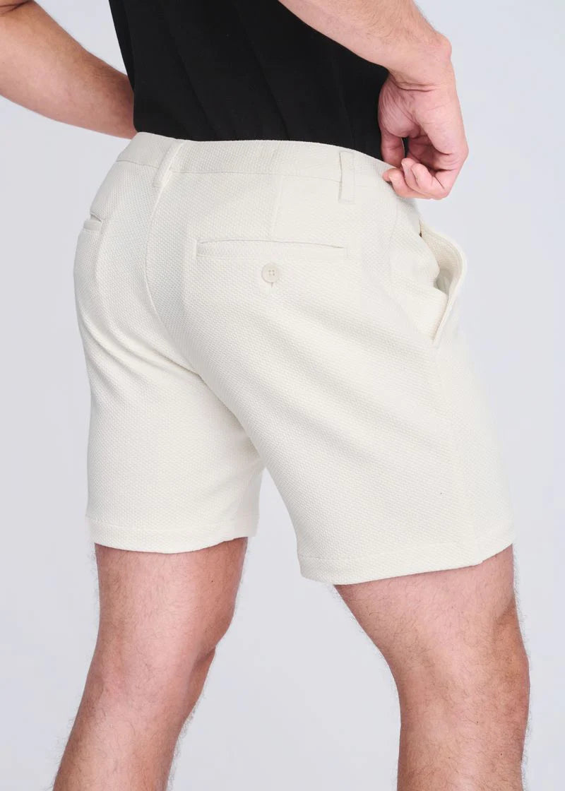 POSTMARC 6" TEXTURED STRETCH KNIT CHINO - PARCHMENT