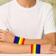 THE AWARENESS COMPANY RAINBOW SWEAT BANDS PAIR