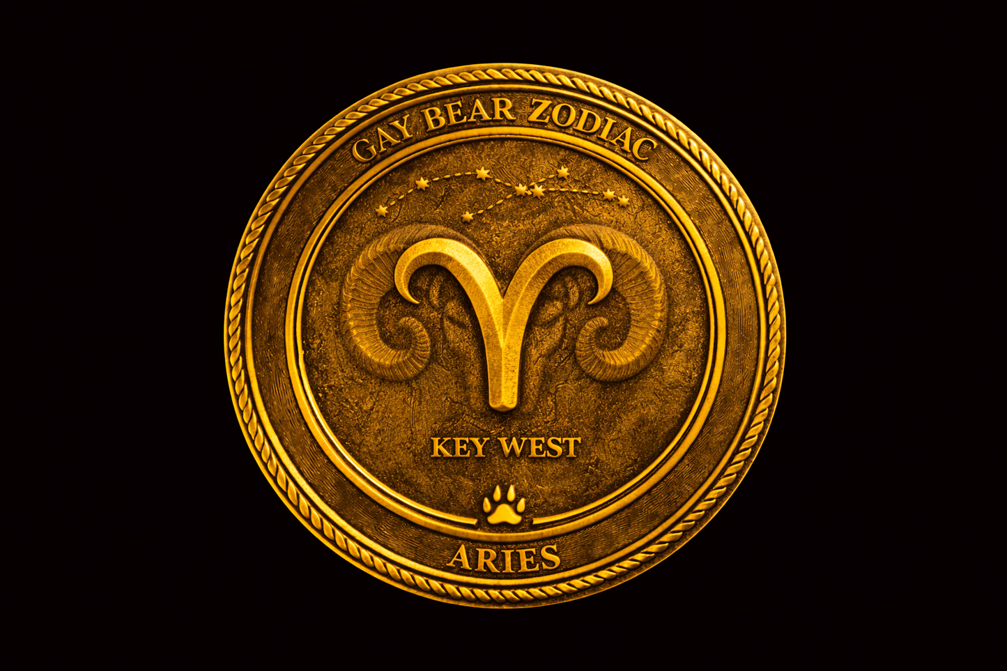 GAY BEAR ZODIAC - CHALLENGE COIN - ARIES