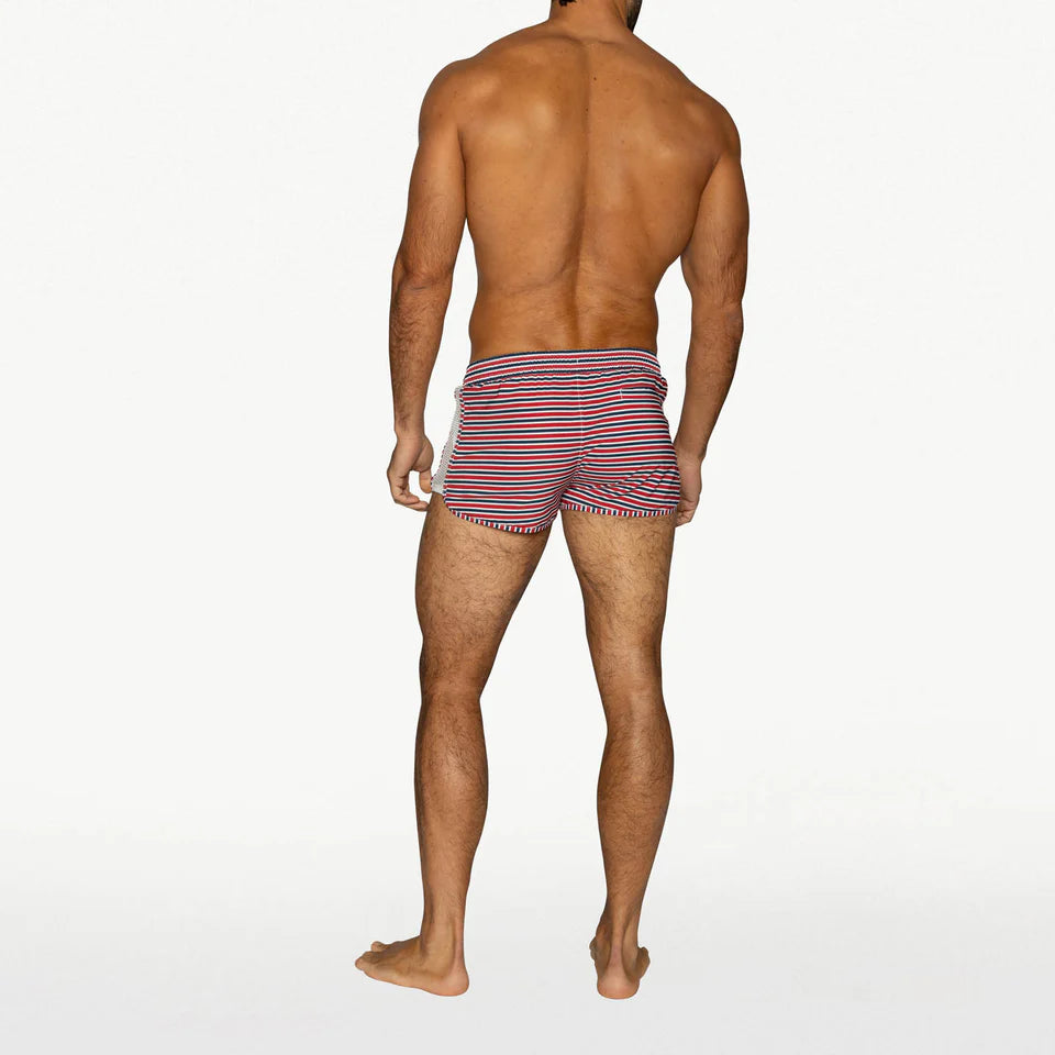 BIKE PEEK-A-BOO JOCK SWIM TRUNK - SAILOR STRIPE