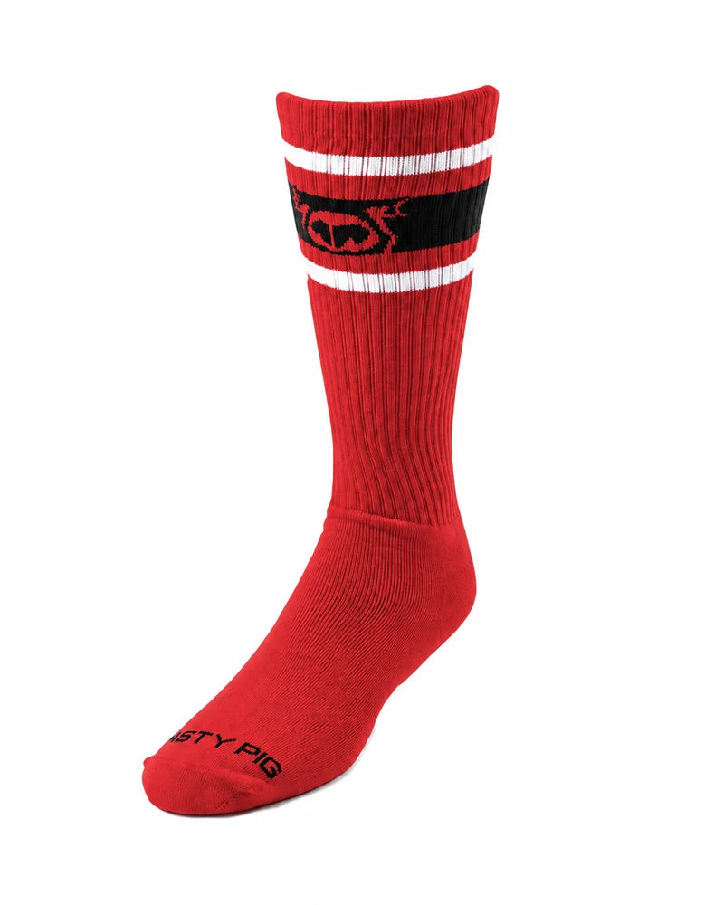 NASTY PIG HOOK'D UP SPORT SOCK 3.0 - SYSTEM RED/ BLACK/ WHITE