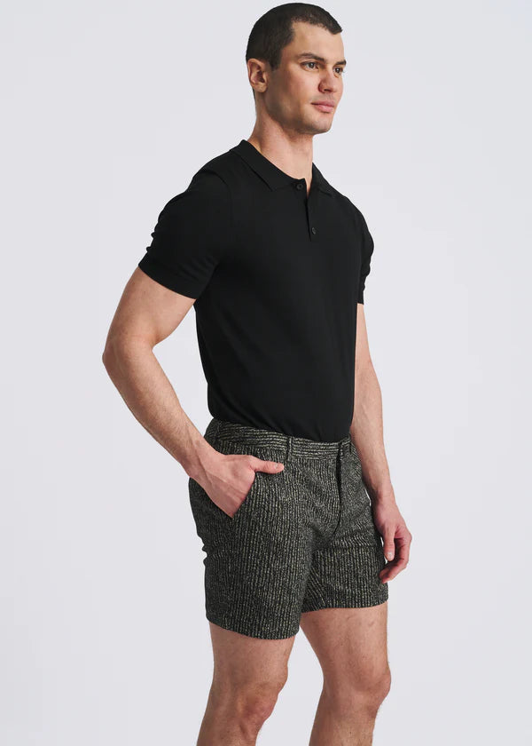 POSTMARC JACQUARD HERRINGBONE 6" CHINO SHORTS - BLACK