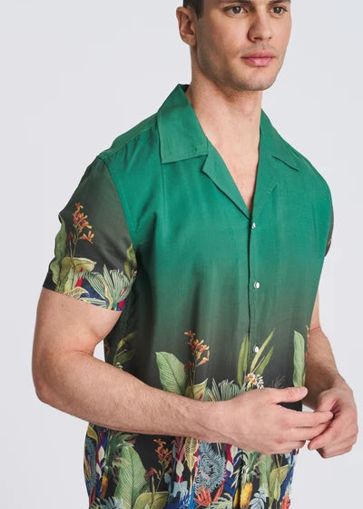 POSTMARC MODAL BORDER FAUNA SHORT SLEEVE - EMERALD