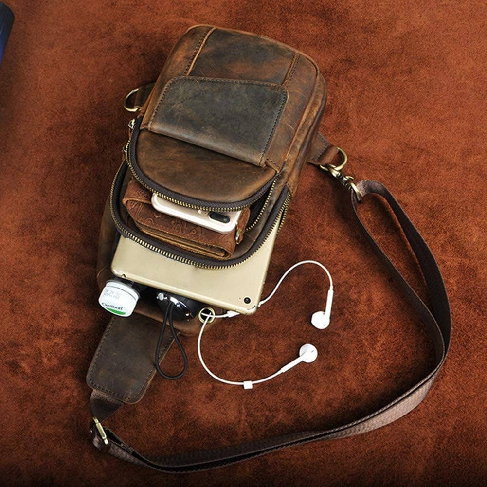 TUZECH COMPACT LEATHER SLING BACKPACK