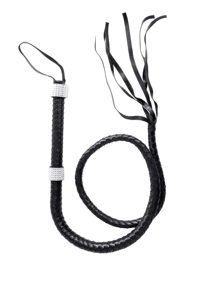 LEG AVENUE 54" BRAIDED WHIPE W/ RHINESTONE LOOK HANDLE
