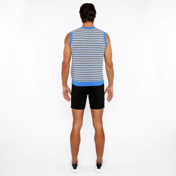 ST33LE OPEN KINT STRIPE VEST AZURE/ MIDNIGHT