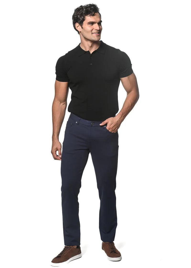 POSTMARC 5 POCKET STRETCH KNIT JEANS - NAVY