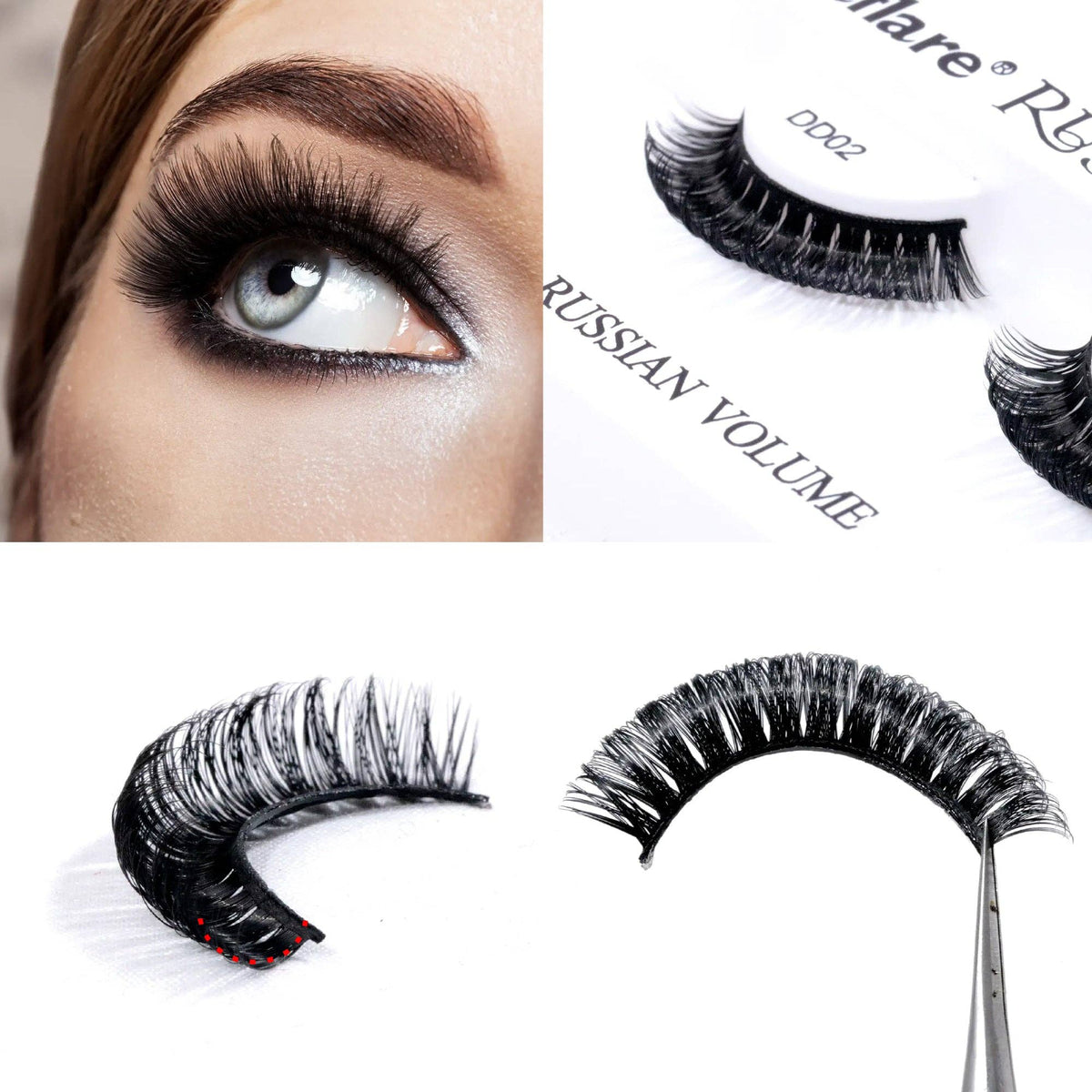 LAFLARE 3D RUSSIAN VOLUME DD CURL HANDMADE LASH