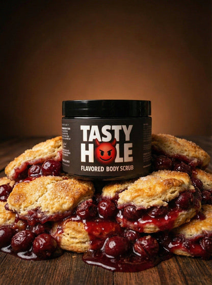 LEATHER DADDY TASTYHOLE™ - CHERRY GOBBLER FLAVORED BODY SCRUB