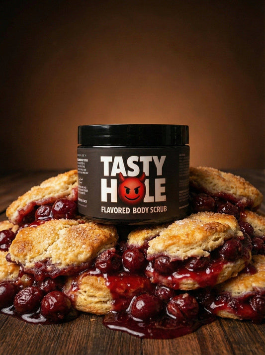 LEATHER DADDY TASTYHOLE™ - CHERRY GOBBLER FLAVORED BODY SCRUB