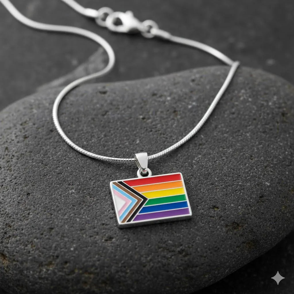 THE AWARENESS COMPANY DANIEL QUASAR FLAG NECKLACE