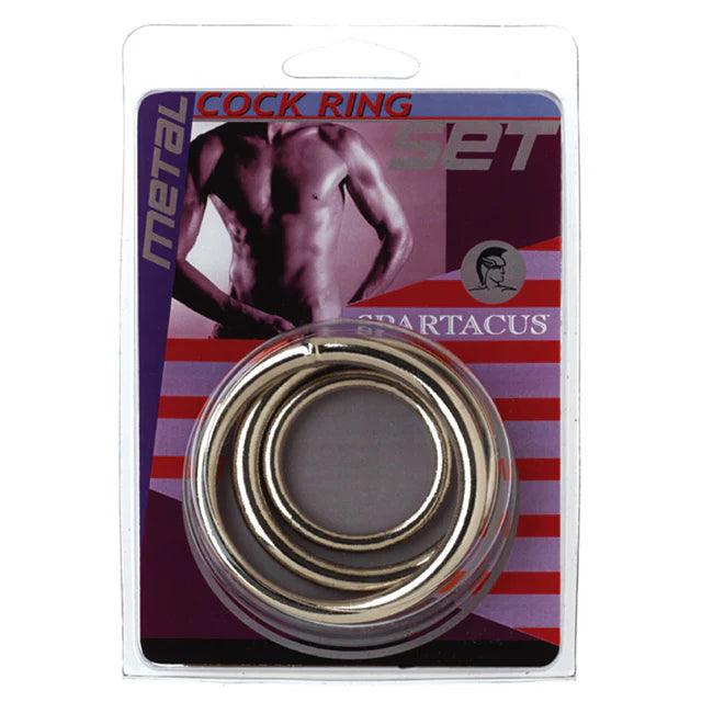SPARTACUS METAL COCK RING 3 PIECE SET