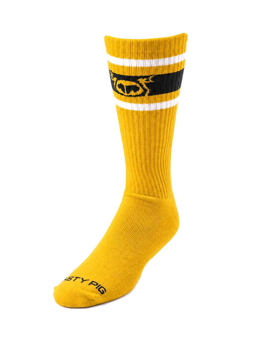 NASTY PIG HOOK'D UP SPORT SOCK 3.0 - CADMIUM YELLOW / BLACK/ WHITE