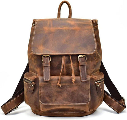 TUZECH VINTAGE BUFF LEATHER LAPTOP BACKPACK