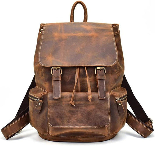 TUZECH VINTAGE BUFF LEATHER LAPTOP BACKPACK