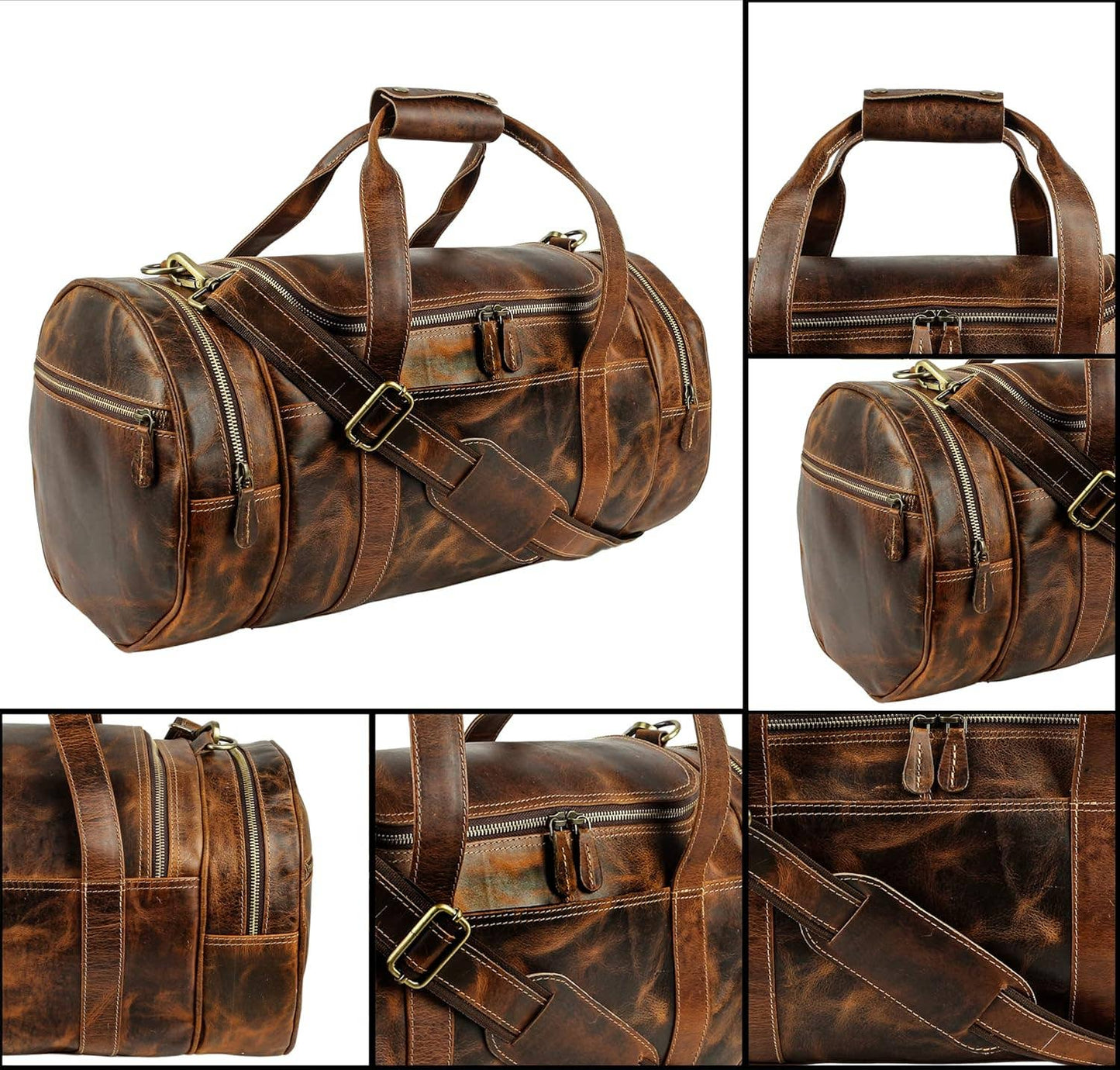 TUZECH LARGE DUFFEL LEATHER WEEKENDER
