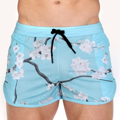 SKULL & BONES CHERRY BLOSSOM MESH SWIM SHORT