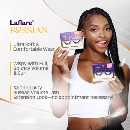 LAFLARE 3D RUSSIAN VOLUME DD CURL HANDMADE LASH