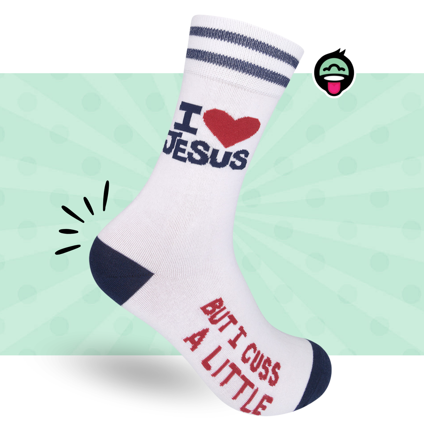Funatic I Love Jesus (But I Cuss) Socks | Funny