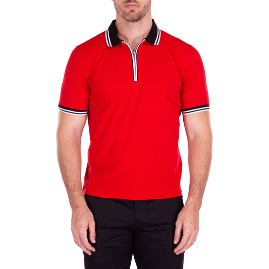 BESPOKE ZIP POLO - RED