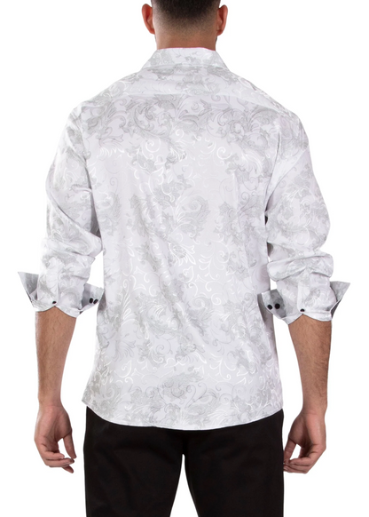 BESPOKE FILIGREE  L/S BUTTON DOWN WHITE