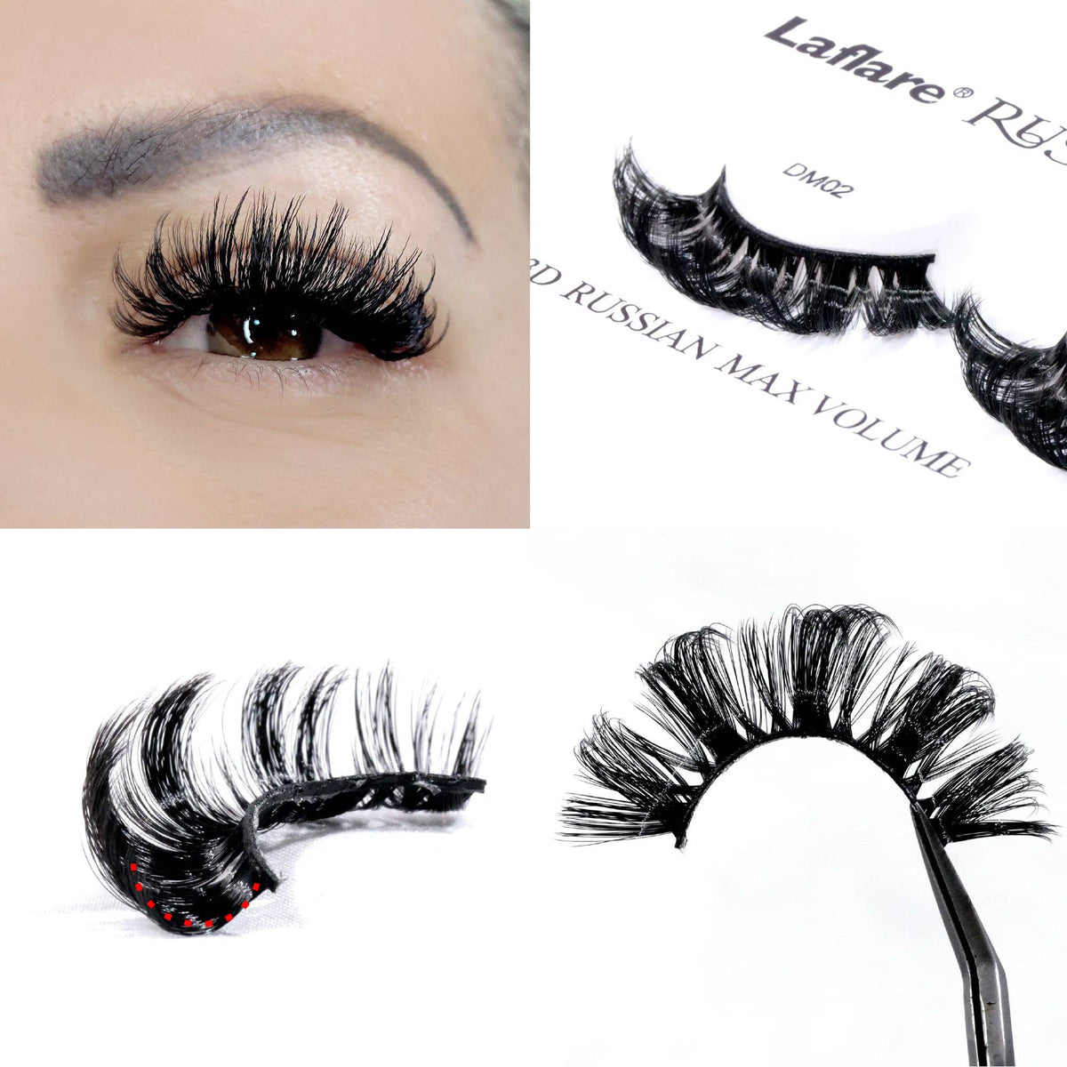 LAFLARE 3D RUSSIAN VOLUME DD CURL HANDMADE LASH