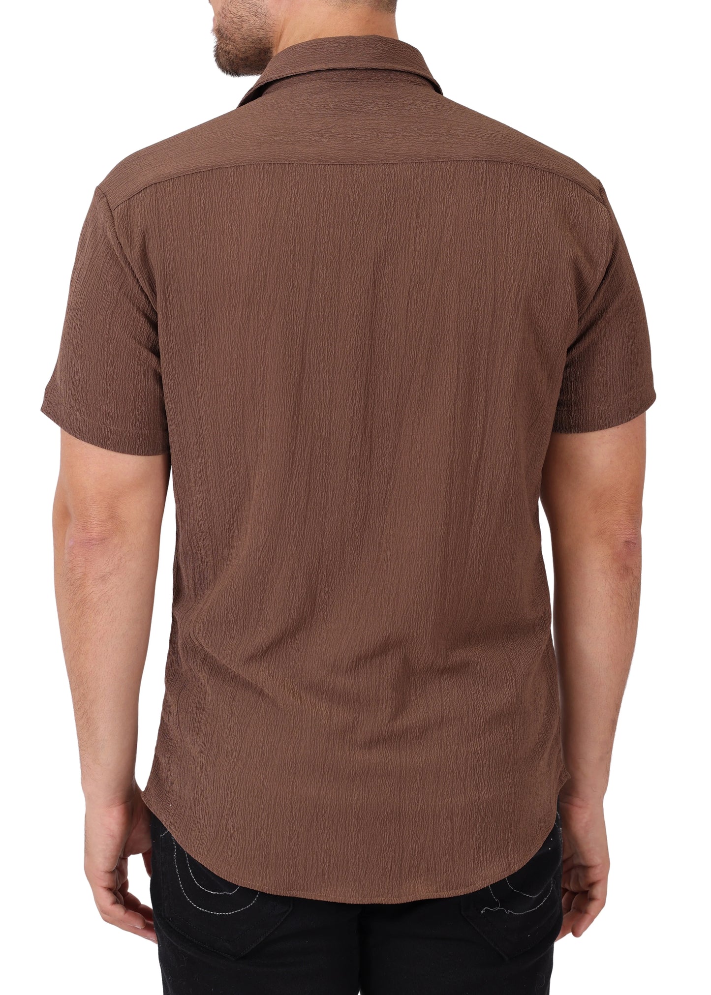 BESPOKE  BUTTON DOWN BROWN