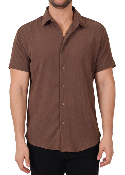 BESPOKE  BUTTON DOWN BROWN