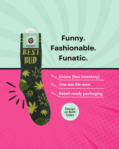 Funatic Best Bud Socks | Weed | Cannabis | 420 Socks