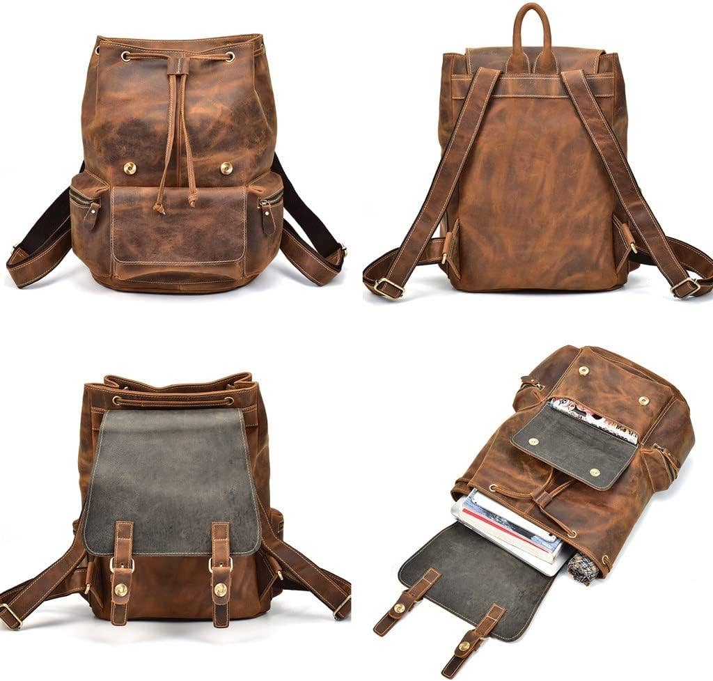 TUZECH VINTAGE BUFF LEATHER LAPTOP BACKPACK