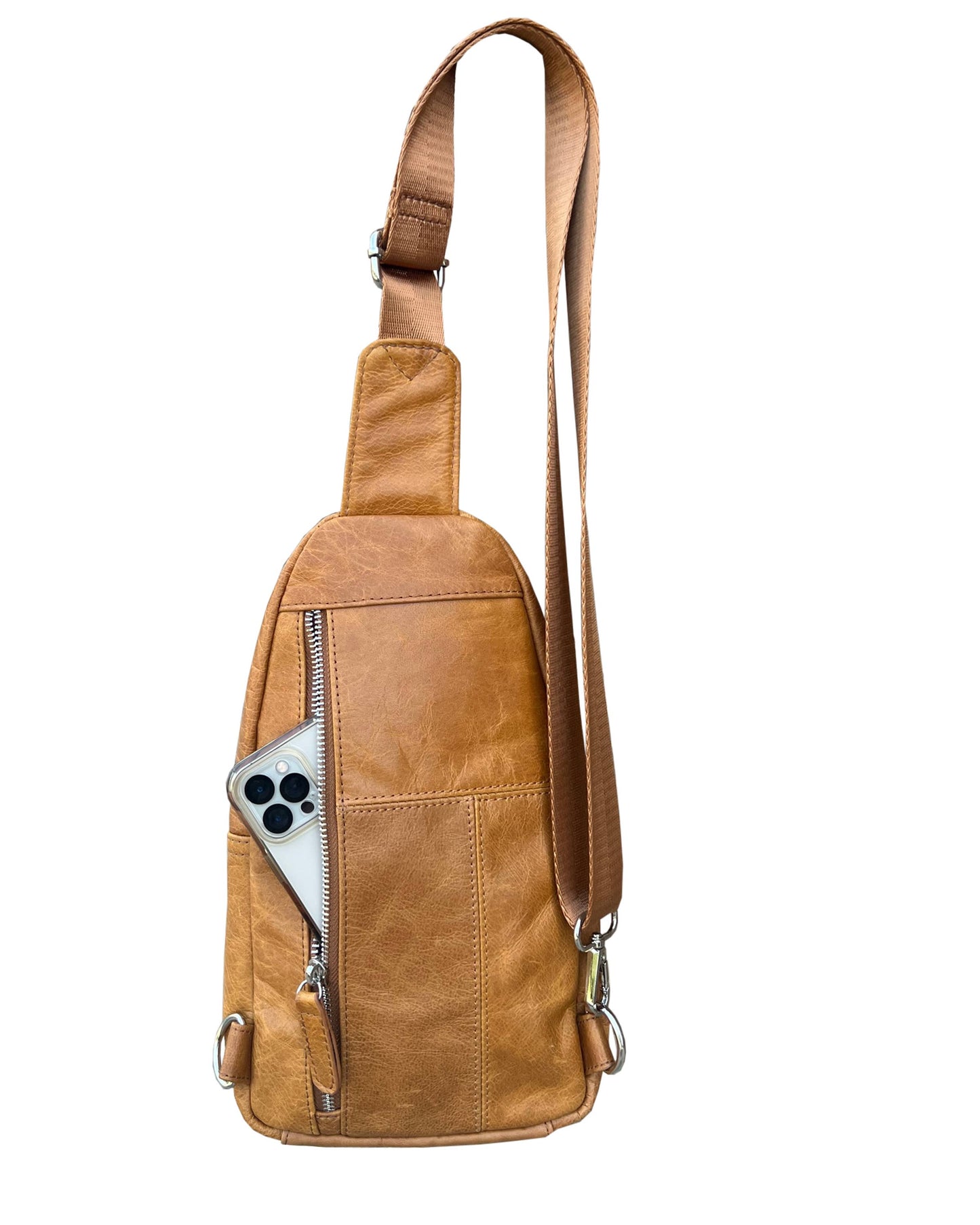 ROMA LEATHERS COWHIDE LEATHER SLING BAG