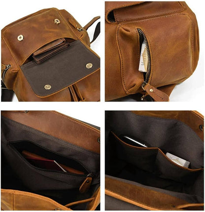 TUZECH VINTAGE BUFF LEATHER LAPTOP BACKPACK