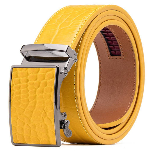 FABIO VALENTI RATCHET LEATHER BELT - CROCODILE