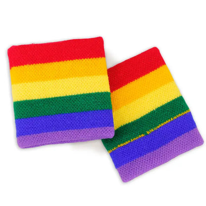 THE AWARENESS COMPANY RAINBOW SWEAT BANDS PAIR