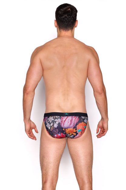 SKULL & BONES FLORAL BOUQUET SWIM BRIEF