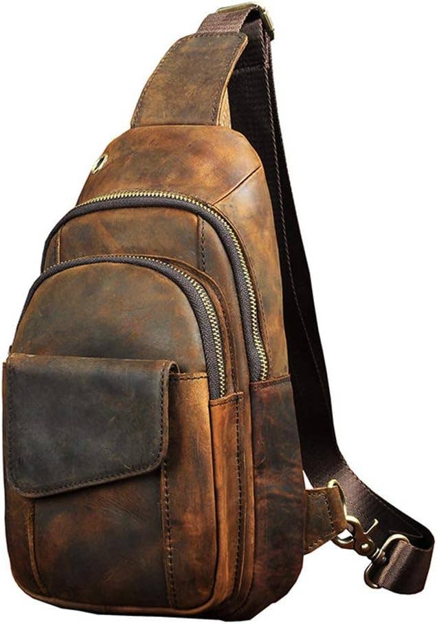 TUZECH COMPACT LEATHER SLING BACKPACK