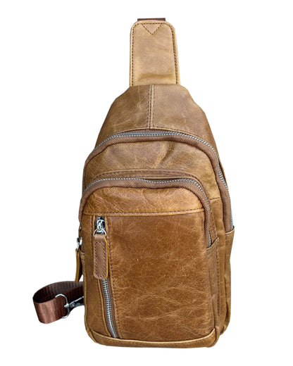ROMA LEATHERS COWHIDE LEATHER SLING BAG
