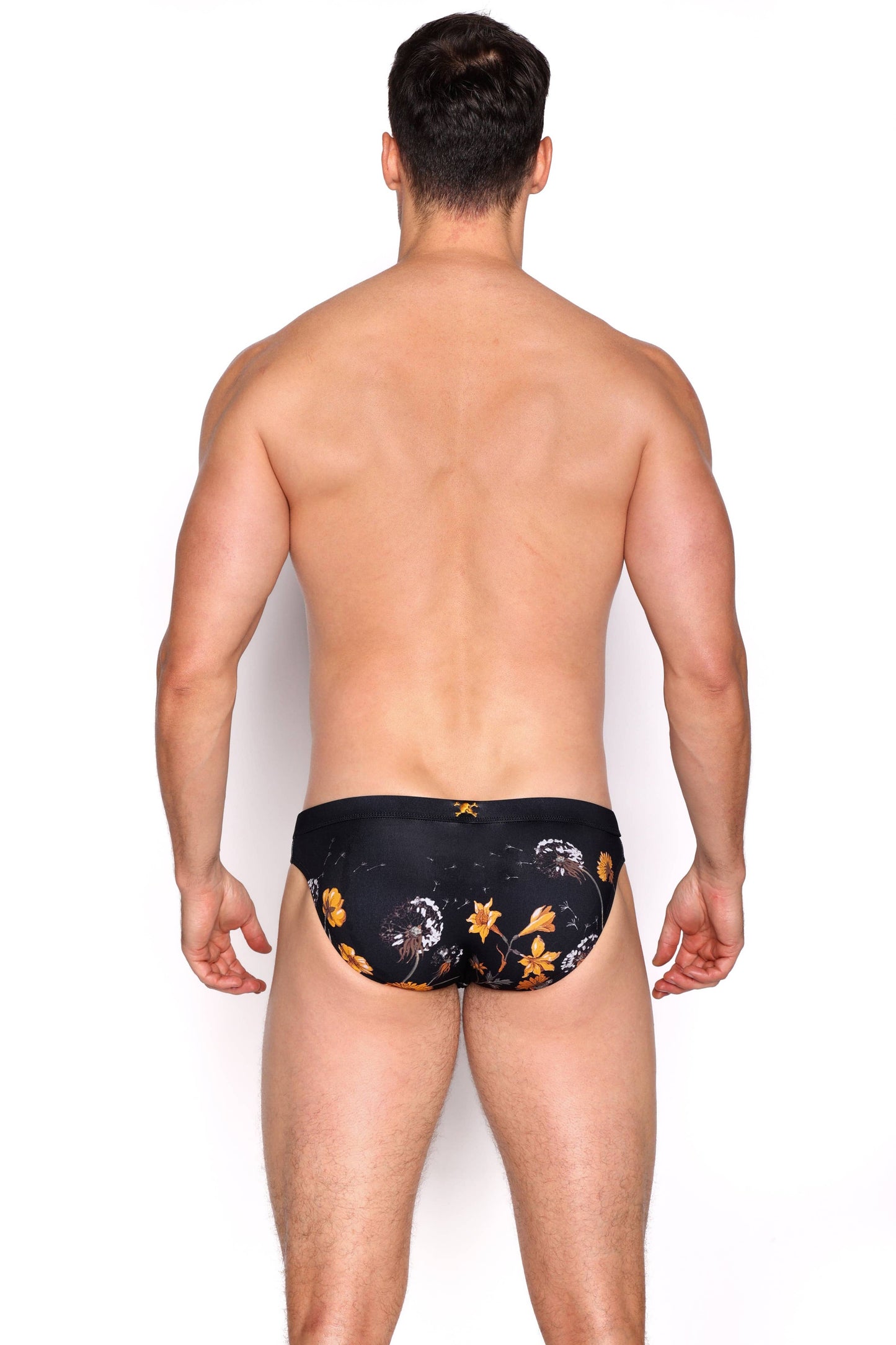 SKULL & BONES DANDELION BLACK SWIM BRIEF