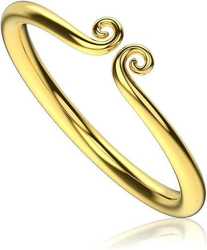 GRAFFITTI - SCROLL COCK RING STAINLESS STEEL - GOLD