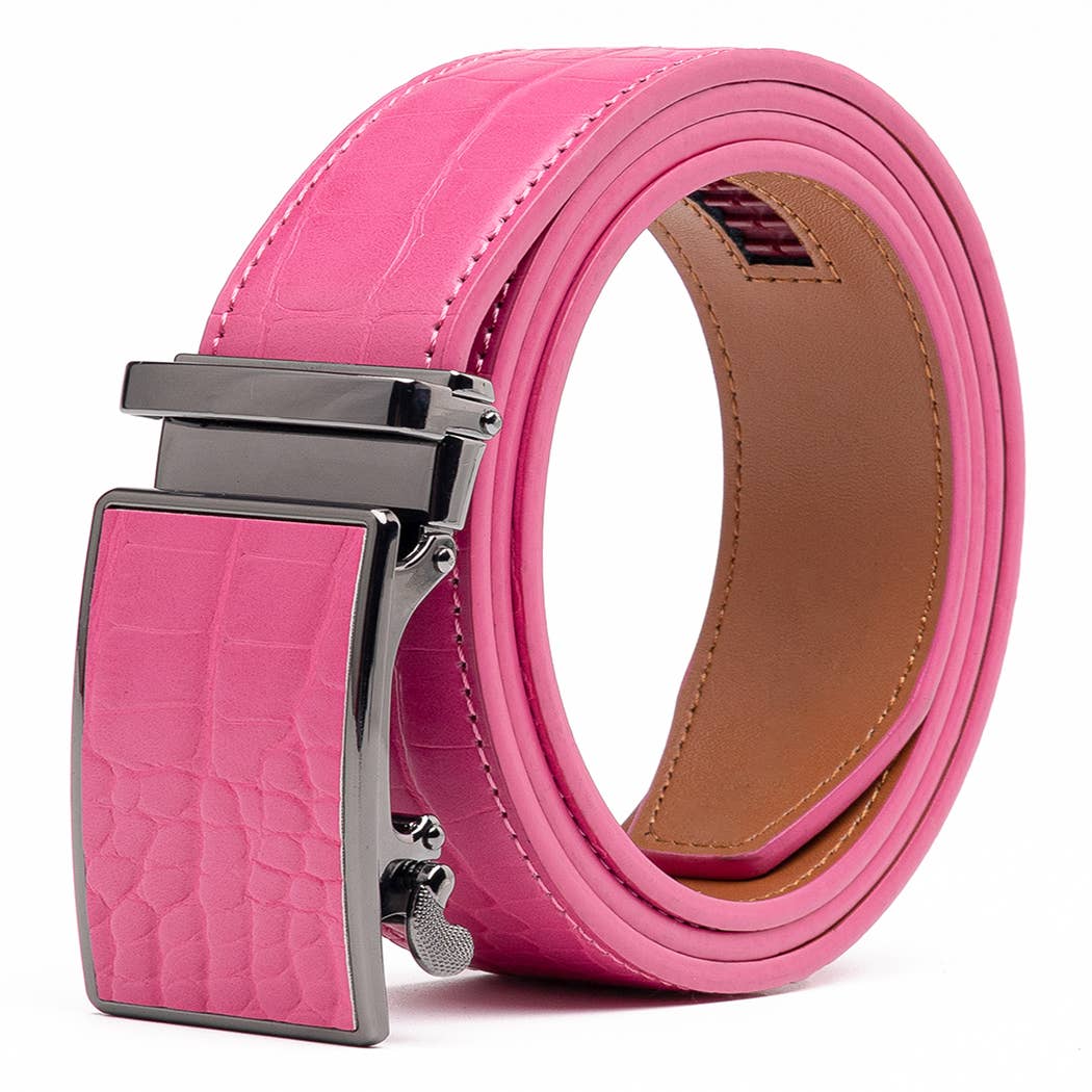 FABIO VALENTI RATCHET LEATHER BELT PEACH BLOSSOM
