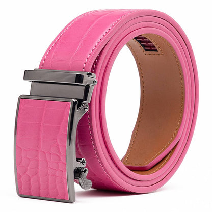 FABIO VALENTI RATCHET LEATHER BELT PEACH BLOSSOM