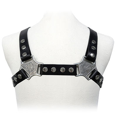 KOOKIE LEATHER PIT BULL HARNESS BLACK