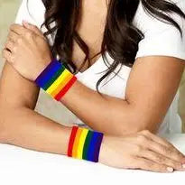 THE AWARENESS COMPANY RAINBOW SWEAT BANDS PAIR