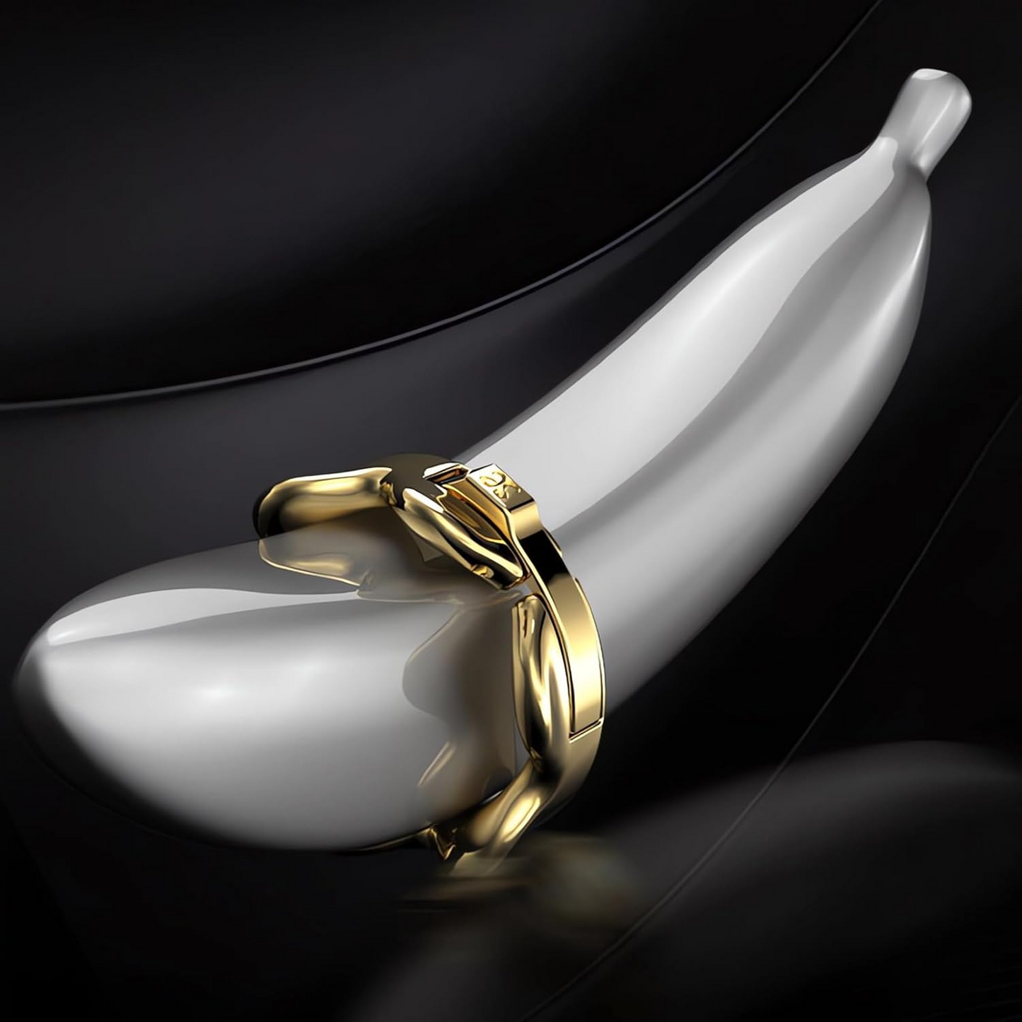 GRAFFITTI - CROWN GLANS RING STAINLESS STEEL - GOLD