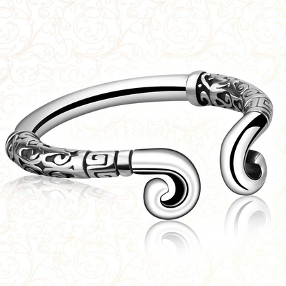 GRAFFITTI - SCROLL GLANS RING STAINLESS STEEL - SILVER