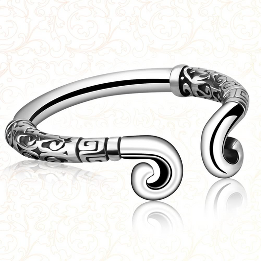 GRAFFITTI - SCROLL GLANS RING STAINLESS STEEL - SILVER