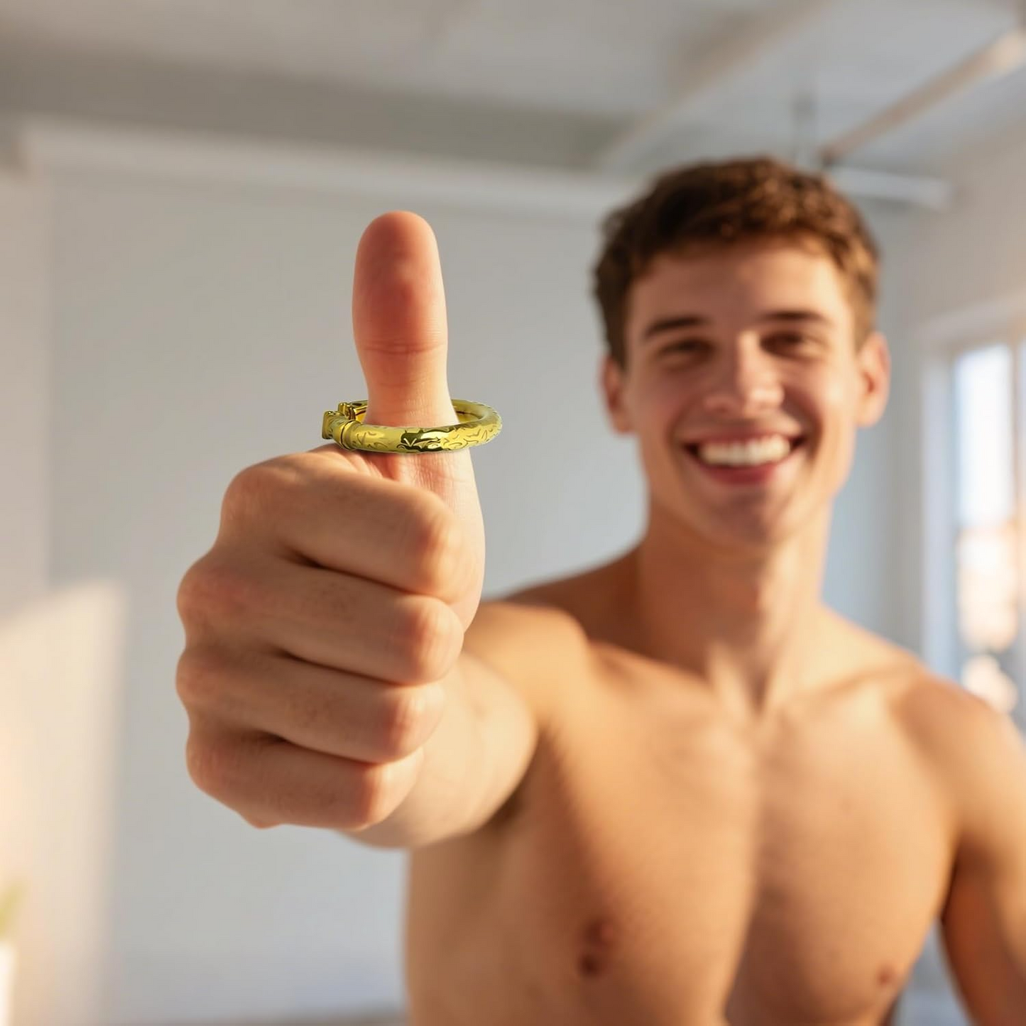 GRAFFITTI - TIGER GLANS RING STAINLESS STEEL - GOLD